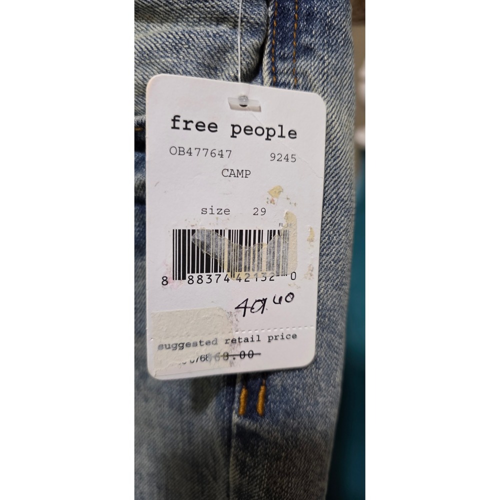 Free People Camp Light Wash Denim Cutoff Shorts Size 29 NWT - Picture 2 of 4
